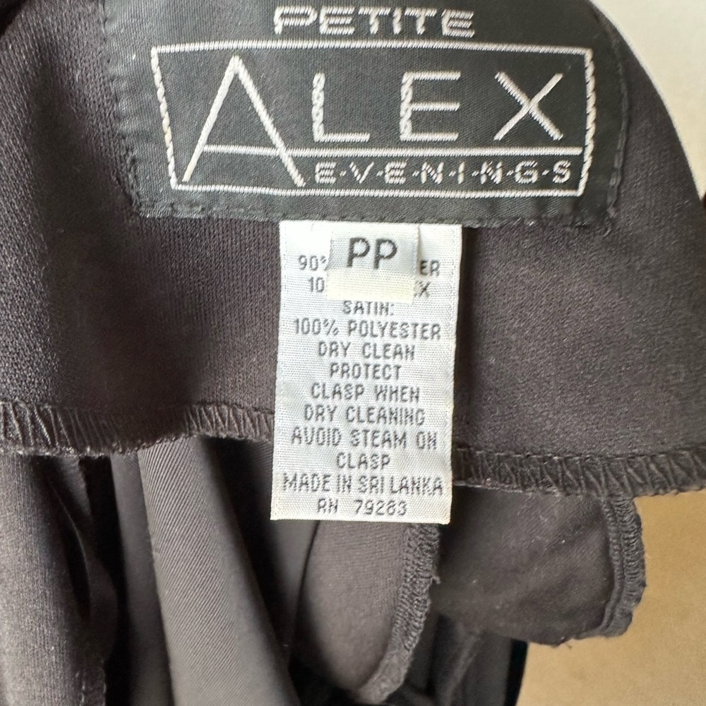 Alex Evenings Black Velvet Jacket/Skirt Glam Formal Petite - Picture 7 of 15